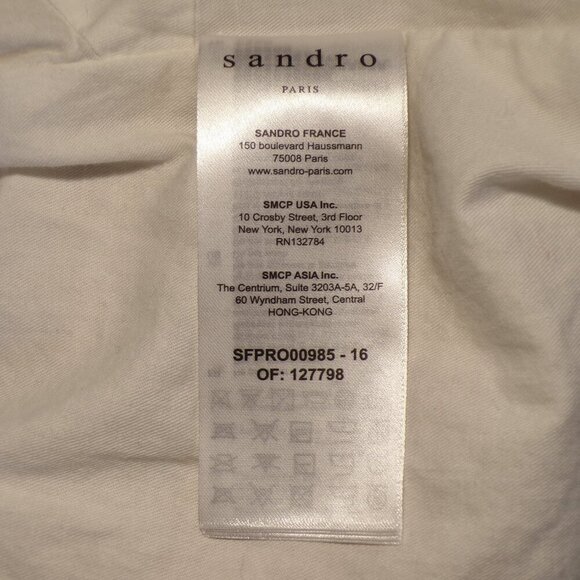 Sandro Paris Mella Tweed & Denim Button Down Mini Dress Size S #1297 - Picture 9 of 9